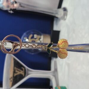 Crystal Embellished Softball Cherry Bag Charm/Keyring 🥎